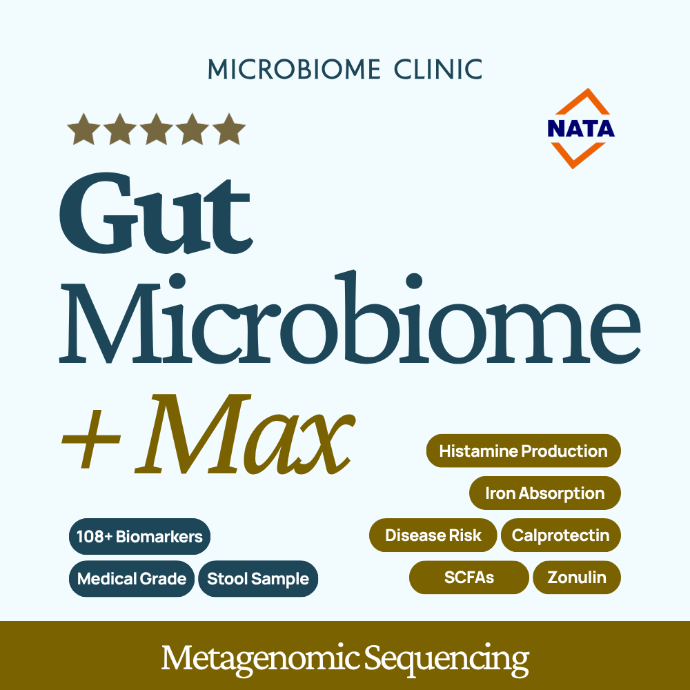 Gut Microbiome + Max test kit — premium at-home stool microbiome test, Australia