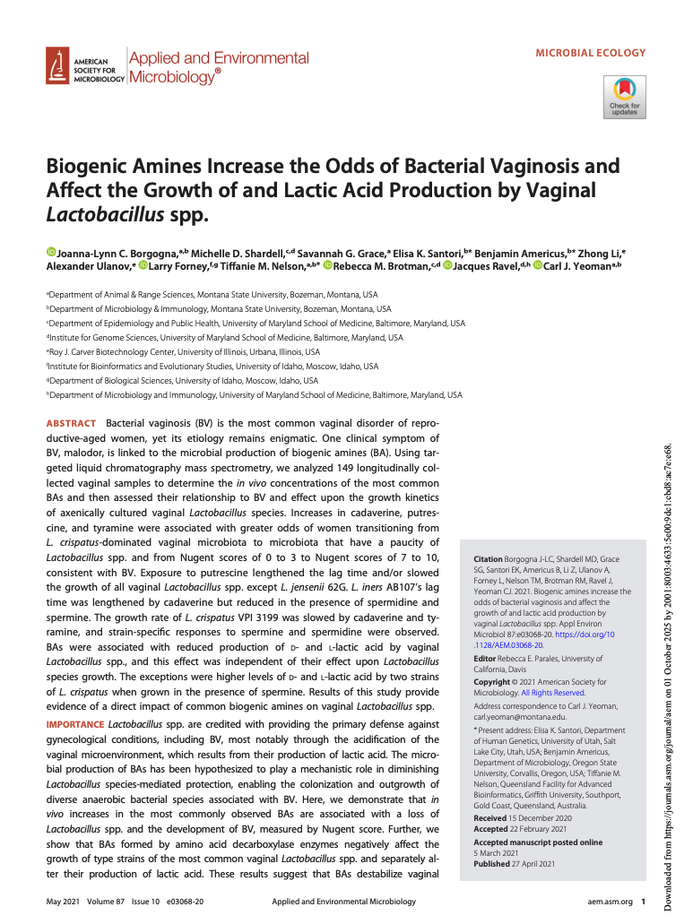 Applied and Environmental Microbiology, 2021